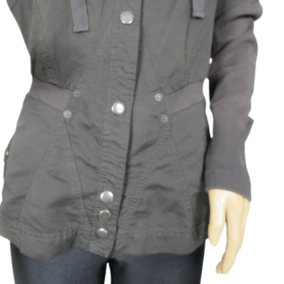 Sandwich Button Up Gray Spring Jacket - Picture 3 of 6